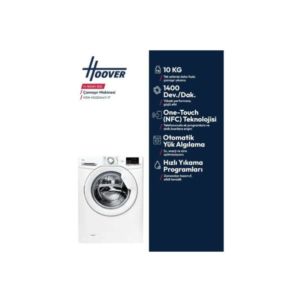 Hoover H3W 4102DA4/1-17 10 kg 1400 Devir NFC Bağlantılı Çamaşır Makinesi