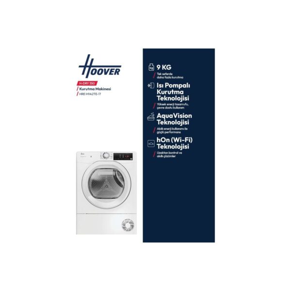 Hoover HREH 9A2TE-17 9 kg Wi-Fi Bağlantılı Isı Pompalı Kurutma Makinesi E Enerji Sınıfı 16 Program
