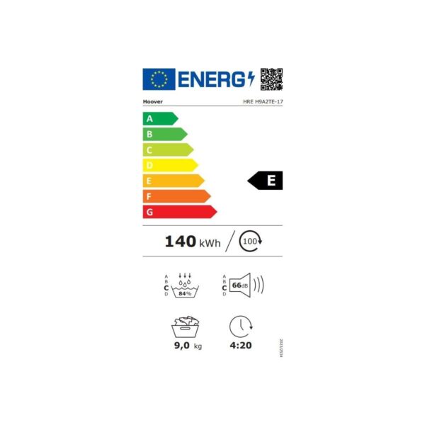 Hoover HREH 9A2TE-17 9 kg Wi-Fi Bağlantılı Isı Pompalı Kurutma Makinesi E Enerji Sınıfı 16 Program
