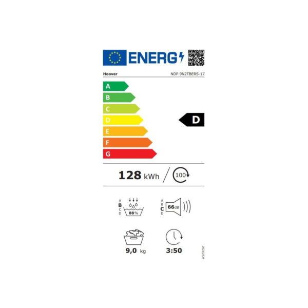 Hoover NDP 9N2TBERS-17 9 kg Wi-Fi Bağlantılı Isı Pompalı Kurutma Makinesi