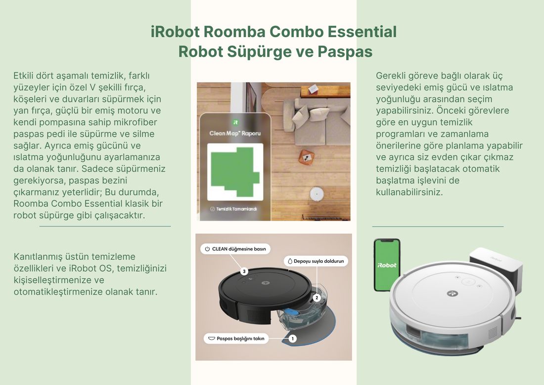 iRobot Roomba Combo Essential Robot Süpürge