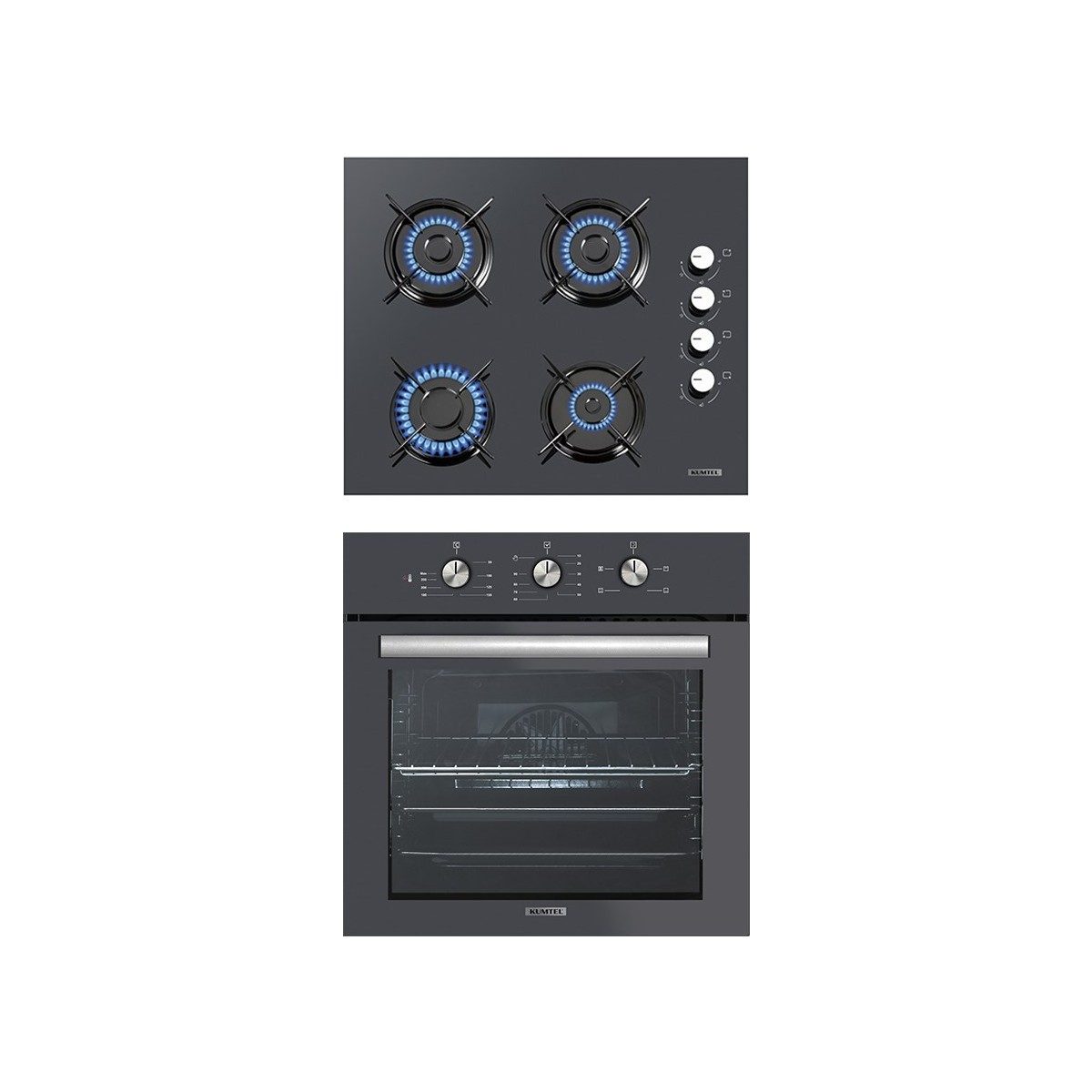 Kumtel Antrasit 2'li Ankastre Cam Set B66-SF2(MT) + KO-40TAHDF A+ Enerji Sınıfı Özellikler HBCV00002P67U1