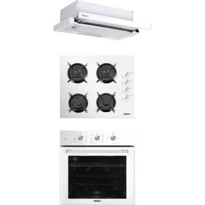 Kumtel Beyaz Aspiratörlü Dizayn Ankastre Set B66-S2 (MT) + KO-40TAHDF + DS6-905W) Modern Tasarım Gazlı Ocak ve A+ Enerji Sınıfı Fırın HBCV00002KAQK7