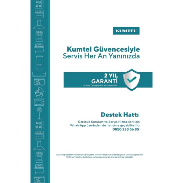 Kumtel Digital Style 8 Programlı Dokunmatik Beyaz Cam Ankastre Set