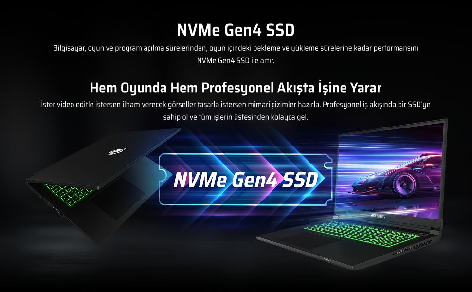 Monster Abra A7 V15.6.4 Intel Core 7 250H 16 GB RAM 1 TB SSD 4 GB RTX 3050 FreeDOS 17,3" 144 Hz Oyun Bilgisayarı