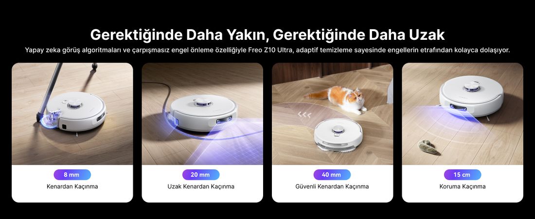 Narwal Freo Z10 Ultra Akıllı Robot Süpürge Gri 18.000PA Emiş Gücü Sert Zemin Kullanımı için