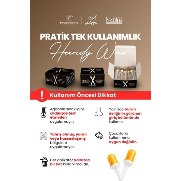 Natilus Professional Handy Wax Burun Kulak Için Tek Kullanımlık Ağda Çubukları