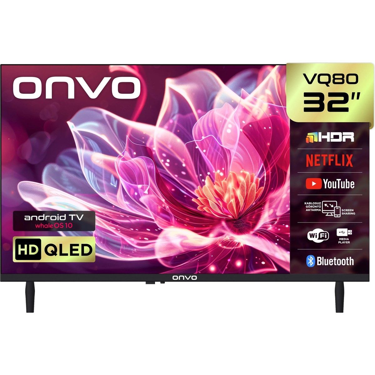 Onvo 32VQ80F2HA 32'' 82 Ekran Uydu Alıcılı HD Ready WhaleOS QLED TV HBCV0000CBFLY2