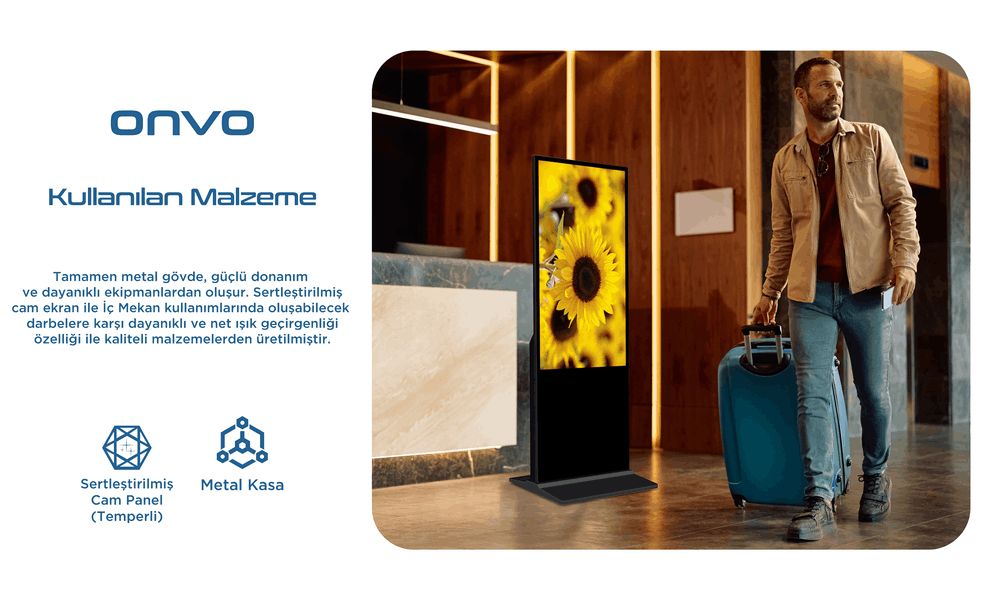 Onvo 55OVIN6000E 55" İç Mekan 400 Nits LED Ekran