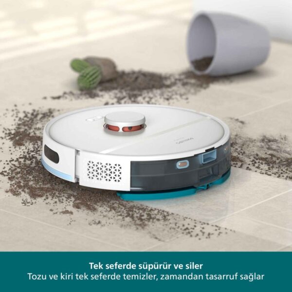 Philips 2000 Serisi Robot Süpürge, Islak ve Kuru Temizlik, LDS Radar Teknolojisi, Otomatik Boşaltma İstasyonu, HomeRun, Beyaz, XU2100/25
