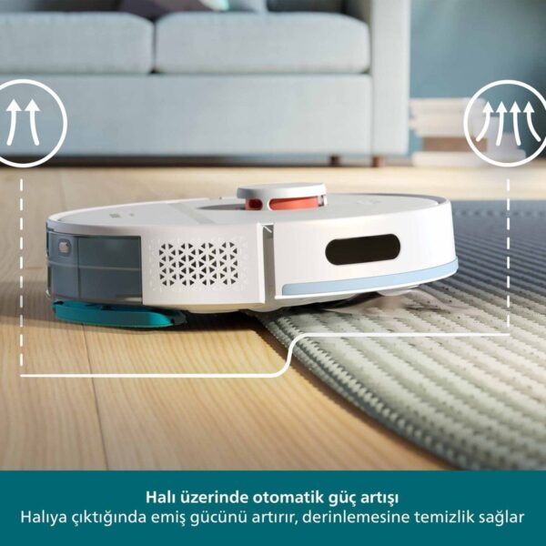 Philips 2000 Serisi Robot Süpürge, Islak ve Kuru Temizlik, LDS Radar Teknolojisi, Otomatik Boşaltma İstasyonu, HomeRun, Beyaz, XU2100/25