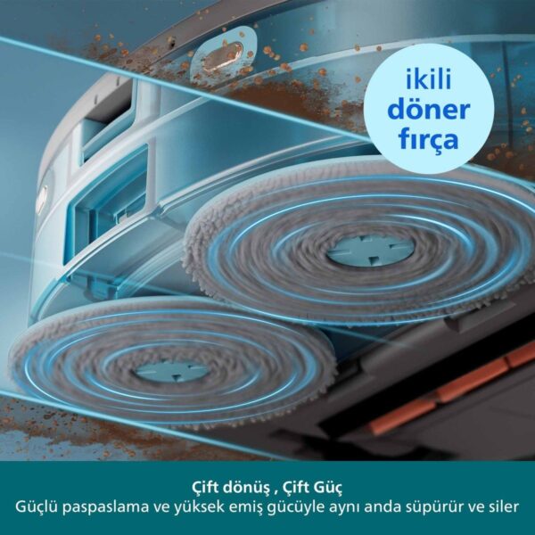 Philips 5000 Serisi Islak Kuru Robot Süpürge, Yüksek Emiş Gücü, Uzun Çalışma Süresi, HomeRun, Otomatik Boşaltma İstasyonu, Gri, XU5100/10