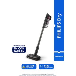 Philips 6000 Serisi Kablosuz Dik Süpürge, 25.2 V, PowerCyclone 11, TriActive LED başlık, XC6453/10 HBCV0000AFLP2K
