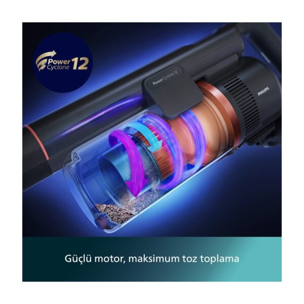 Philips 7000 Serisi Aqua 25.2 V Kablosuz Dik Süpürge, PowerCyclone 12, TriActive Başlık, 80 dk’ya kadar Çalışma, 3 Aşamalı Filtreleme, XC7053/01