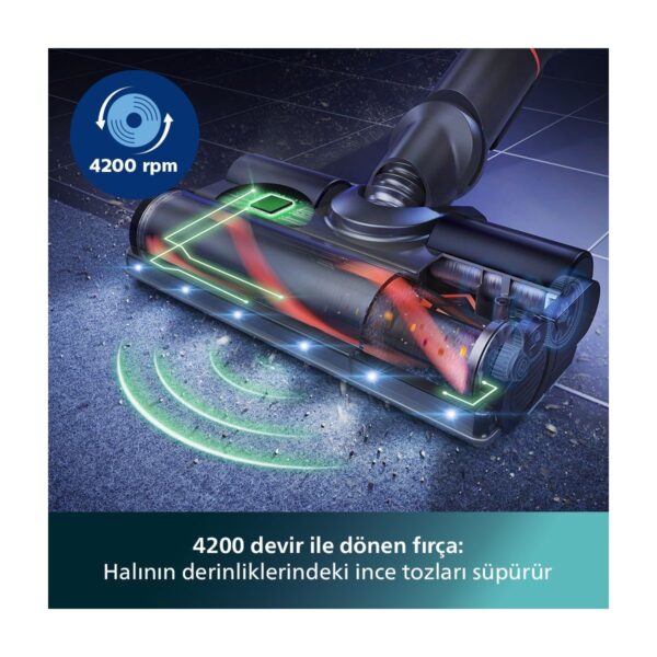 Philips 7000 Serisi Aqua 25.2 V Kablosuz Dik Süpürge, PowerCyclone 12, TriActive Başlık, 80 dk’ya kadar Çalışma, 3 Aşamalı Filtreleme, XC7053/01