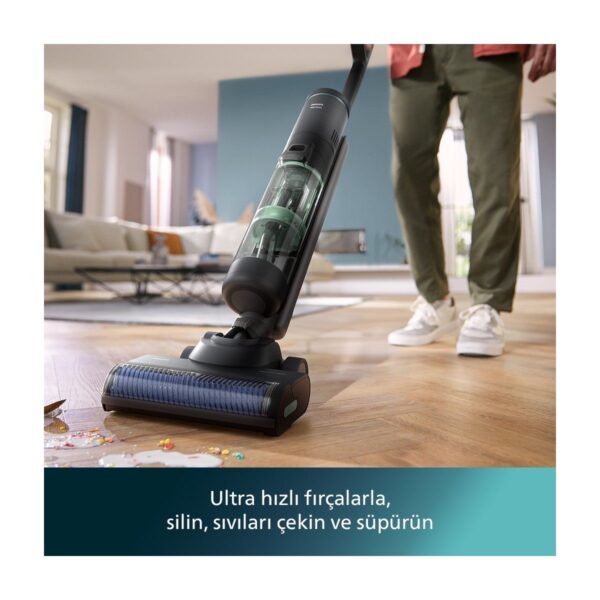 Philips 7000 Serisi AquaTrio Kablosuz Dikey Süpürge, Islak&Kuru Temizlik, Otomatik Temizleme ve Şarj İstasyonu, Kuru Süpürme Başlığı, XW7263/11