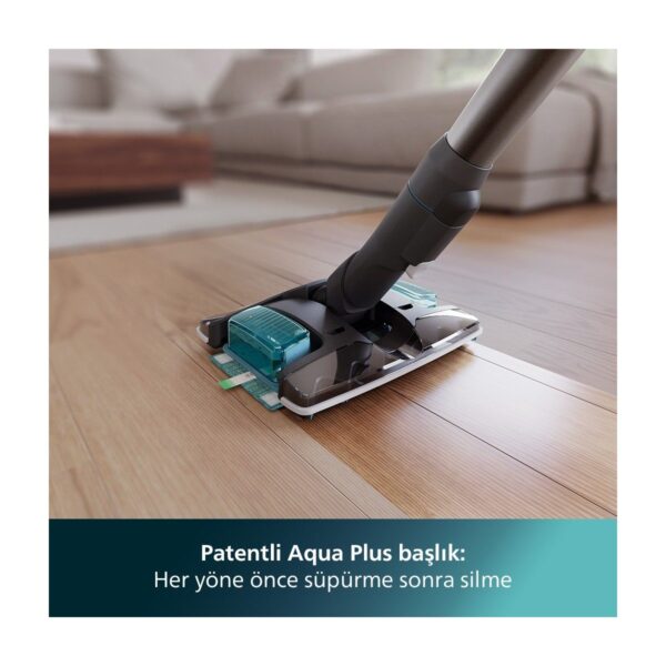 Philips 8000 Serisi Aqua Plus Kablosuz Dik Süpürge, 25,2 V, 80 dk’ya kadar Çalışma Süresi, PrecisionPower Başlık, Aqua Plus Başlık, XC8053/01