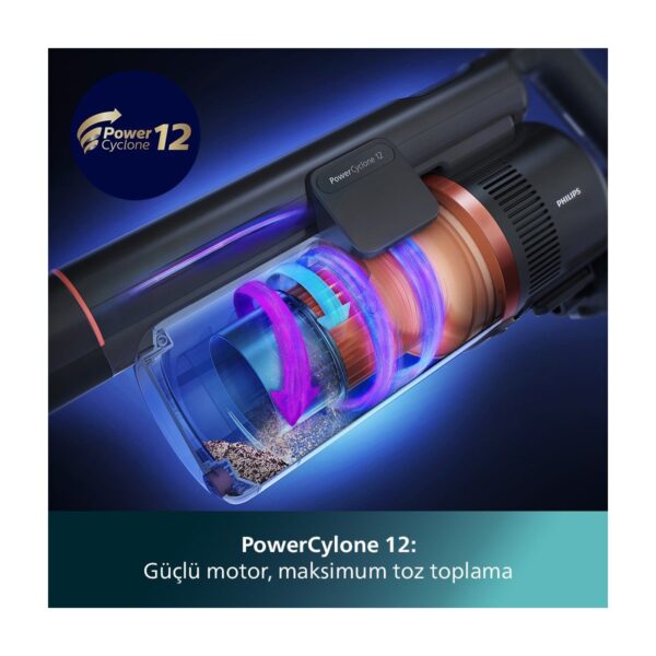 Philips 8000 Serisi Aqua Plus Kablosuz Dik Süpürge, 25,2 V, 80 dk’ya kadar Çalışma Süresi, PrecisionPower Başlık, Aqua Plus Başlık, XC8053/01