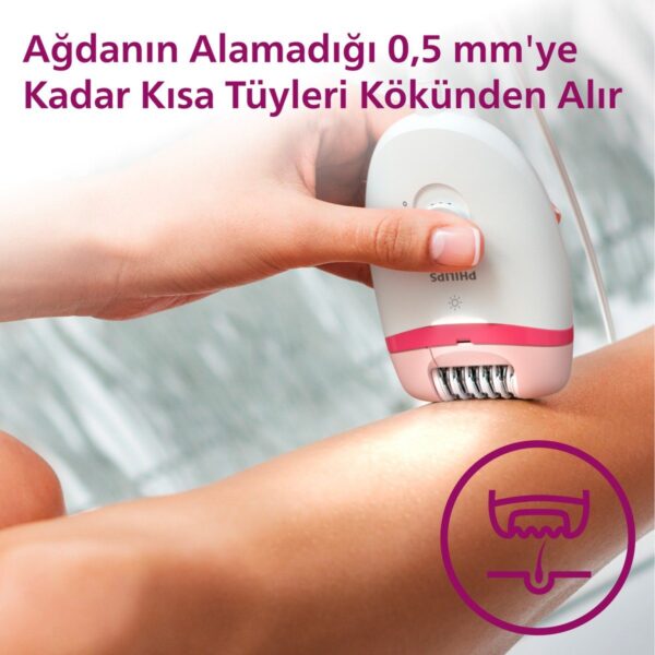 Philips BRE255/05 Satinelle Essential Kablolu Kompakt Epilatör Yıkanabilir Başlık ve 3 Hız Ayarıyla
