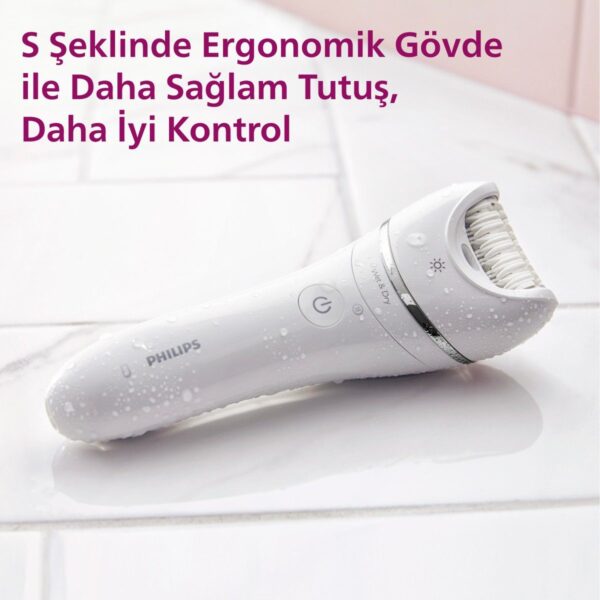 Philips BRE700/05 Kablosuz Epilatör Islak-Kuru Kullanım Özelliği ile Bacak Yüz Koltuk Altı Bikini Bölgesi İçin