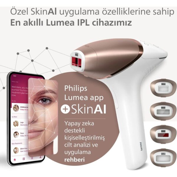 Philips Lumea 9900 Serisi BRI951/03 IPL Tüy Alma Cihazı Pembe SkinAI Özellikli Kablosuz Kullanım