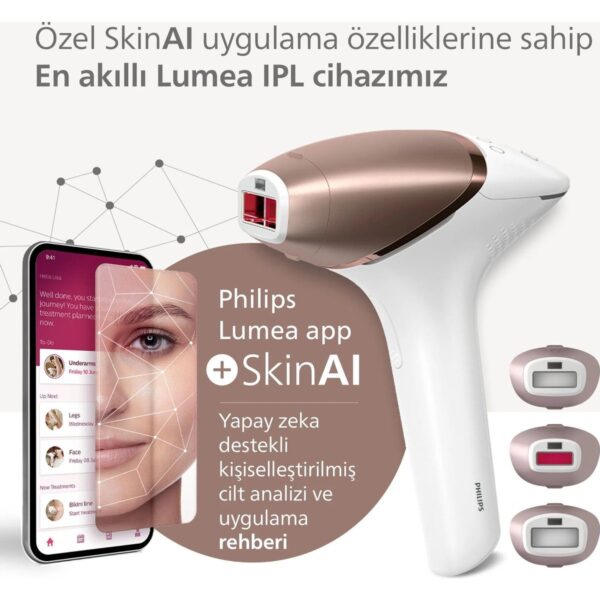Philips Lumea 9900 Serisi BRI953/01 IPL Tüy Alma, SkinAI Uygulama,Vücut,Yüz ve Bikini,3 Başlık,Çanta