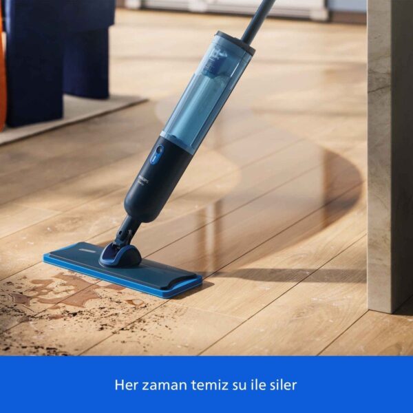 Philips OneUp 3000 Serisi Elektrikli Mop, Kablosuz, Bakterilere karşı %99,9 etkili, 360 derece başlık ile zahmetsiz kullanım, XV3101/01