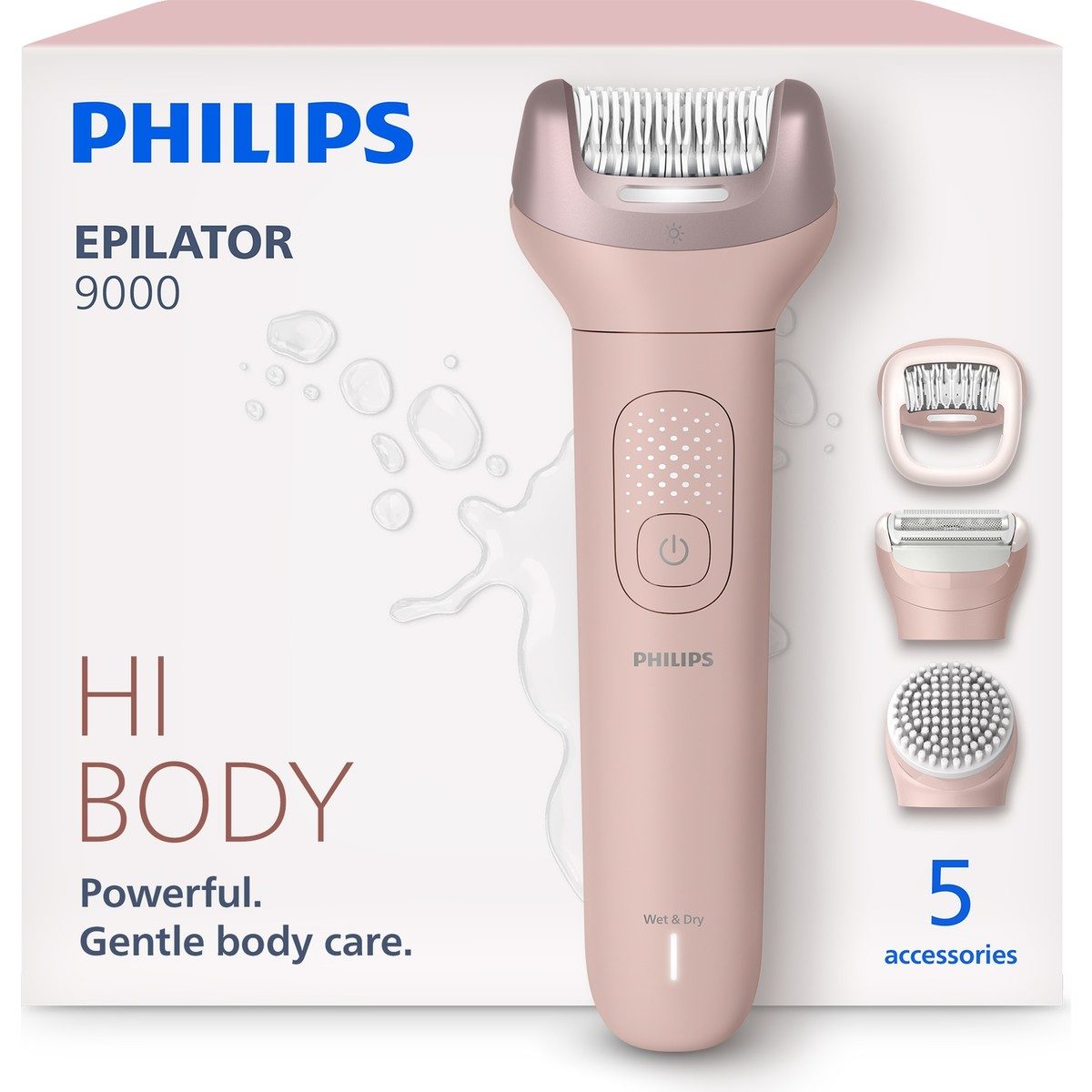 Philips Pembe Kablosuz Epilatör 9000 Serisi Islak ve Kuru Kullanım, Yıkanabilir Başlık ile 2 Hız Ayarı BRE718/05 HBCV0000DHRBFW