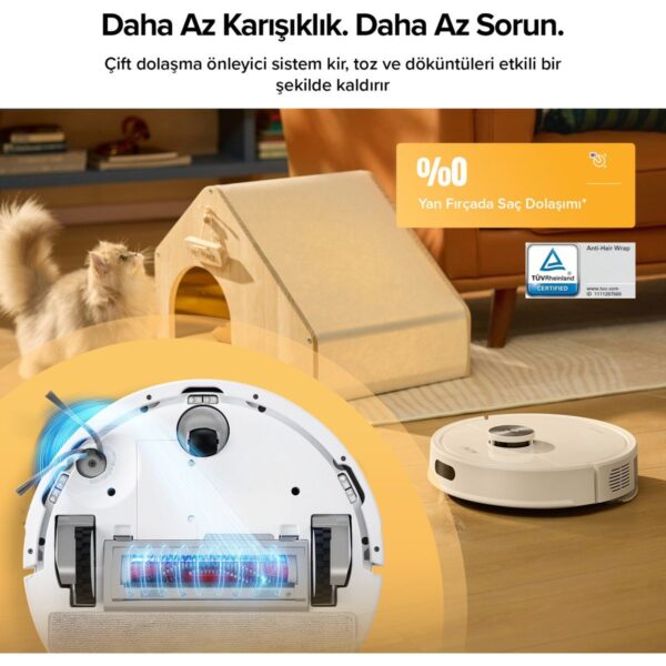 Roborock Q8 Akıllı Robot Süpürge 10000 Pa Emiş Gücü ile Beyaz Sert Zemin Temizliği için Teknoloji
