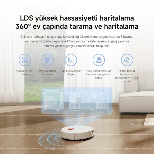 Robot Vacuum H40 Akıllı Robot Süpürge + Mop 10000PA