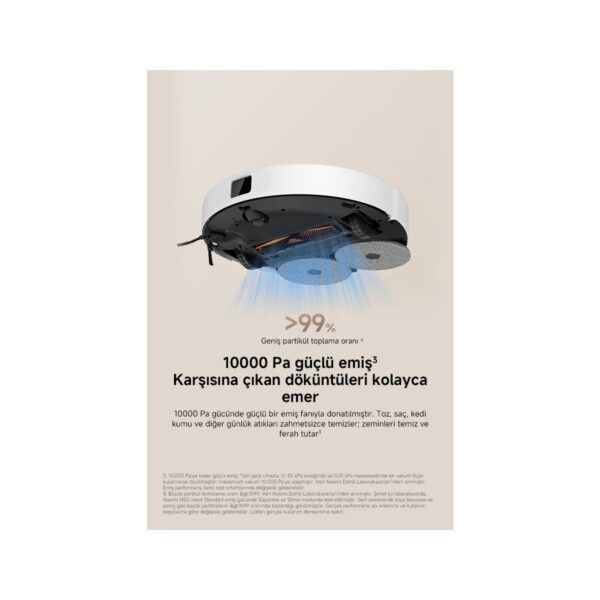 Robot Vacuum H50 Beyaz Akıllı Robot Süpürge + Paspas – 10000 Pa Emiş Gücü