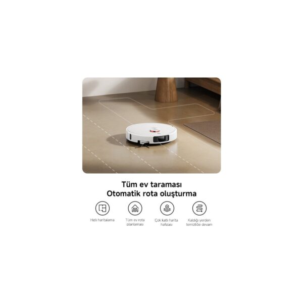 Robot Vacuum H50 Pro Beyaz Akıllı Robot Süpürge + Paspas – 15000 Pa Emiş Gücü