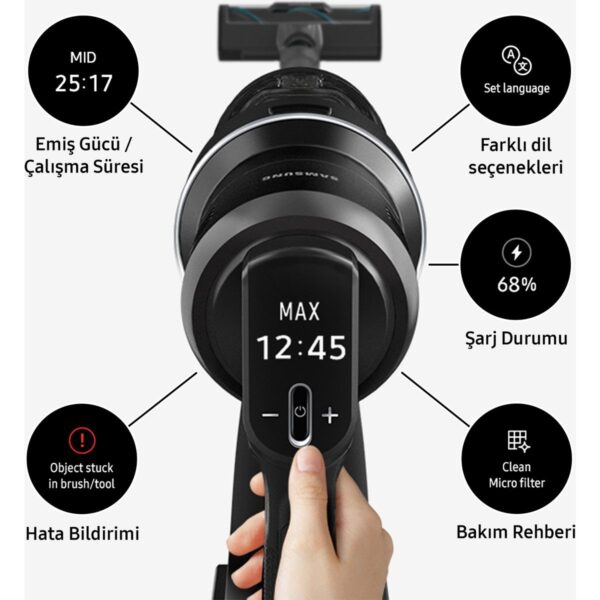 Samsung VS25C9779QK/TR Bespoke Jet Aı Elite Extra Dikey Şarjlı Süpürge