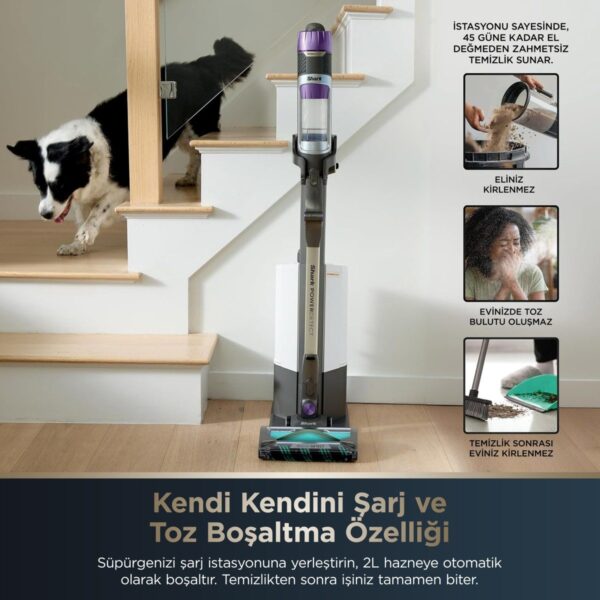 Shark Powerdetect Clean&empty Pet Başlıklı Şarjlı Dikey Süpürge