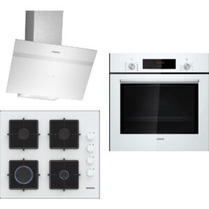 Siemens Ankastre Set 161 (HB012FBW1T - EO6C2PP30O - LC64KPJ20T ) Beyaz Renk Gazlı Ocak ve Fırın ile Modern Mutfak Uyumlu Enerji Sınıfı A HBCV00007ITD40