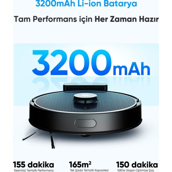 Şımart Katya P Akıllı Robot Süpürge Kıl Kesici Bıçaklı Ana Fırça 8000PA Emiş Gücü
