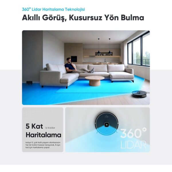 Şımart katya V Akıllı Robot Süpürge 15000PA Güçlü Emiş Gücü 6400MAH Yüksek Batarya