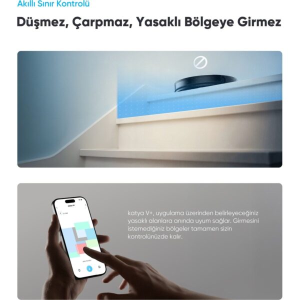 Şımart katya V+ Akıllı Robot Süpürge 15000Pa Premium Otomatik Toz Toplama Üniteli