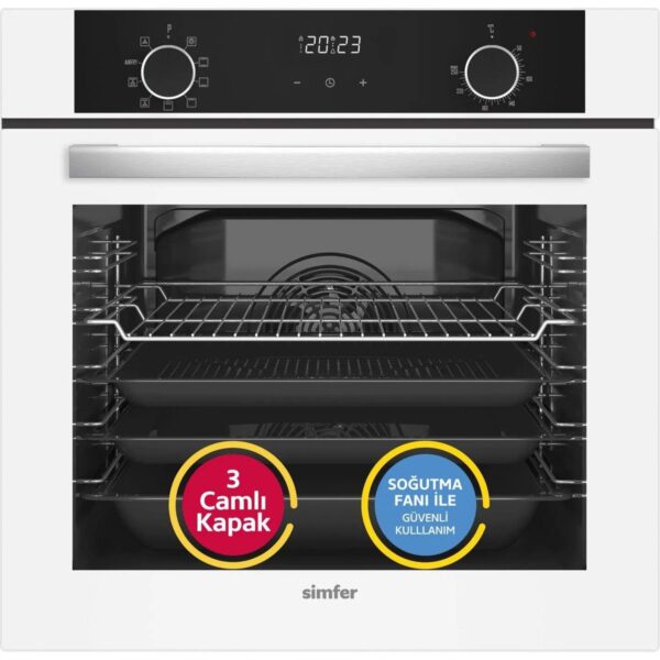 Simfer 0+9 Fonksiyon Airfry Beyaz 2’li Ankastre Set (8216 Fırın + 3507 Ocak)