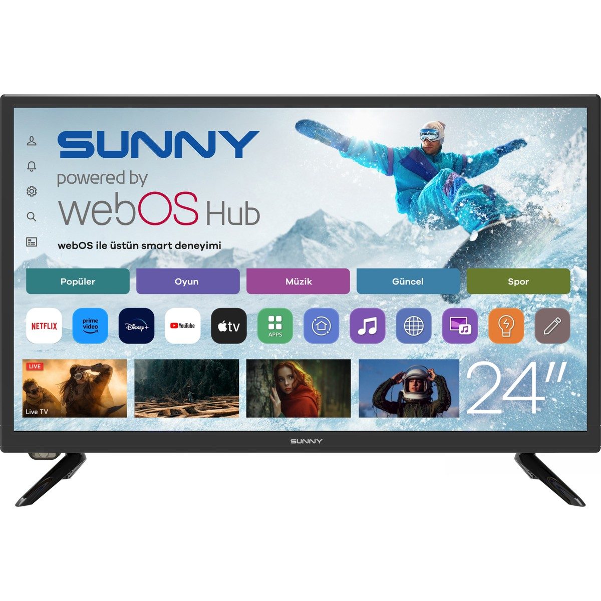 Sunny SN24LEDl262-S 24'' 60 Ekran Uydu Alıcılı HD Ready webOS Smart LED TV HBCV00007D8WCW