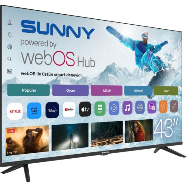 Sunny SN43FPRL-W02M 43″ 109 Ekran Uydu Alıcılı Full HD webOS Smart LED TV