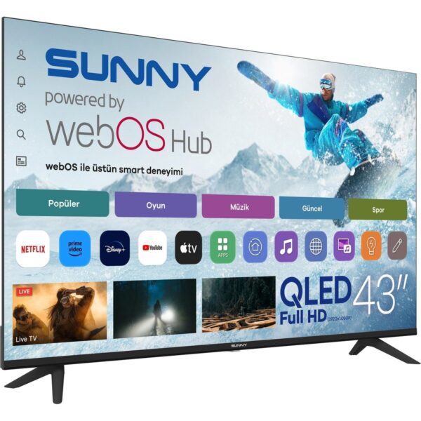 Sunny SN43QFMLN-W02S 43” 109 Ekran Uydu Alıcılı Full HD QLED webOS TV