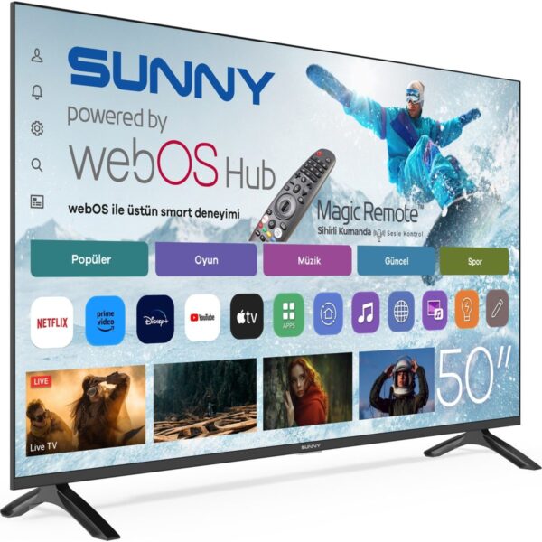 Sunny SN50FMN252 50″ 127 Ekran Dahili Uydu Alıcılı 4K Ultra HD Smart webOS LED TV