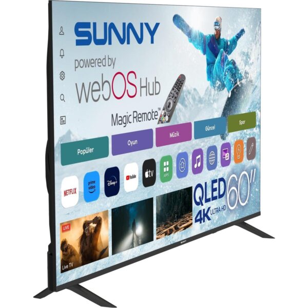 Sunny SN60QLEDM-W02M 60” 152 Ekran Uydu Alıcılı 4K Ultra HD webOS Smart QLED TV