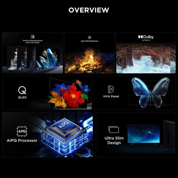 TCL 55Q6C 55″ 139 Ekran Uydu Alıcılı 4K Ultra HD MiniLED Google TV