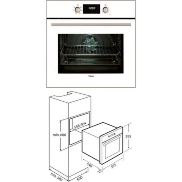 Teka – Chef 6 Ankastre Set – (Hak 625 Wh Fırın + Gbe 64002 Kbc Wh Ocak + Atv 60 Davlumbaz) – Beyaz – 64000466