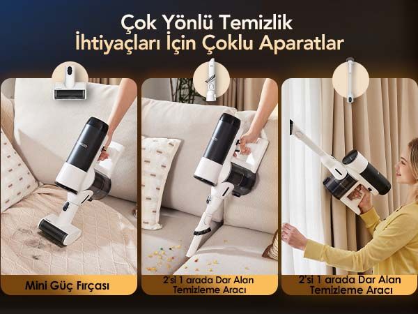 Tineco Floor One Switch S6 Power Kit Kablosuz Akıllı Islak Kuru Elektrikli Süpürge, Zemin Temizleyici Paspas, 21KPA Güçlü Emiş, Çoklu Yüzey Için 5i1 Arada Süpürge