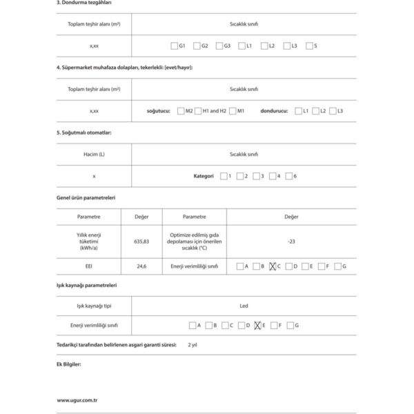 Uğur Udd 665 T D/s R63 C Enerji Sınıfı 513 lt Statik Yatay Derin Dondurucu