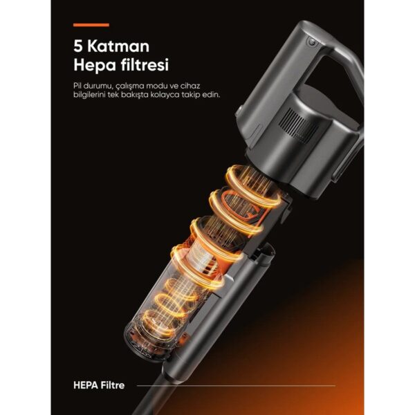 UWANT Güçlü Emiş Gücüne Sahip Kendisini Temizleyebilen Dikey Süpürge V500 2.5 L Toz Haznesi ile Şarjlı