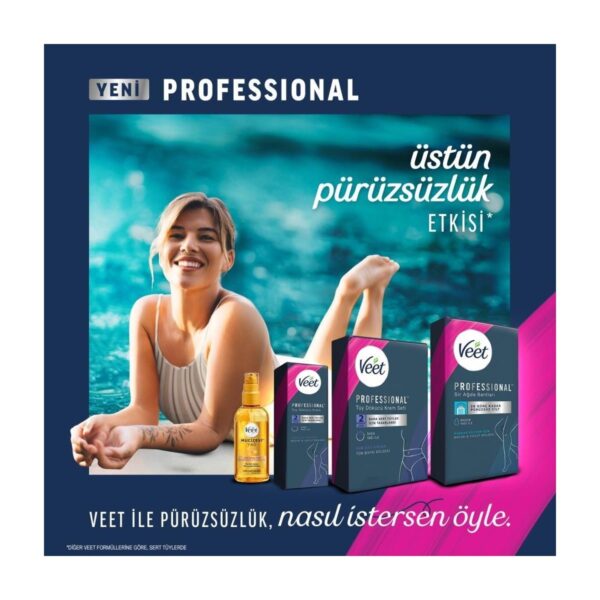 Veet Professional Ağda Bandı Hassas Ciltler İçin 40’lı Bacak & Vücut Bölgesi Temizleme Mendili